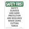 Signmission OSHA Sign, Glasses And Hand Protection, 14in X 10in Rigid Plastic, 10" W, 14" H, Portrait OS-SF-P-1014-V-11288 - alternate 1